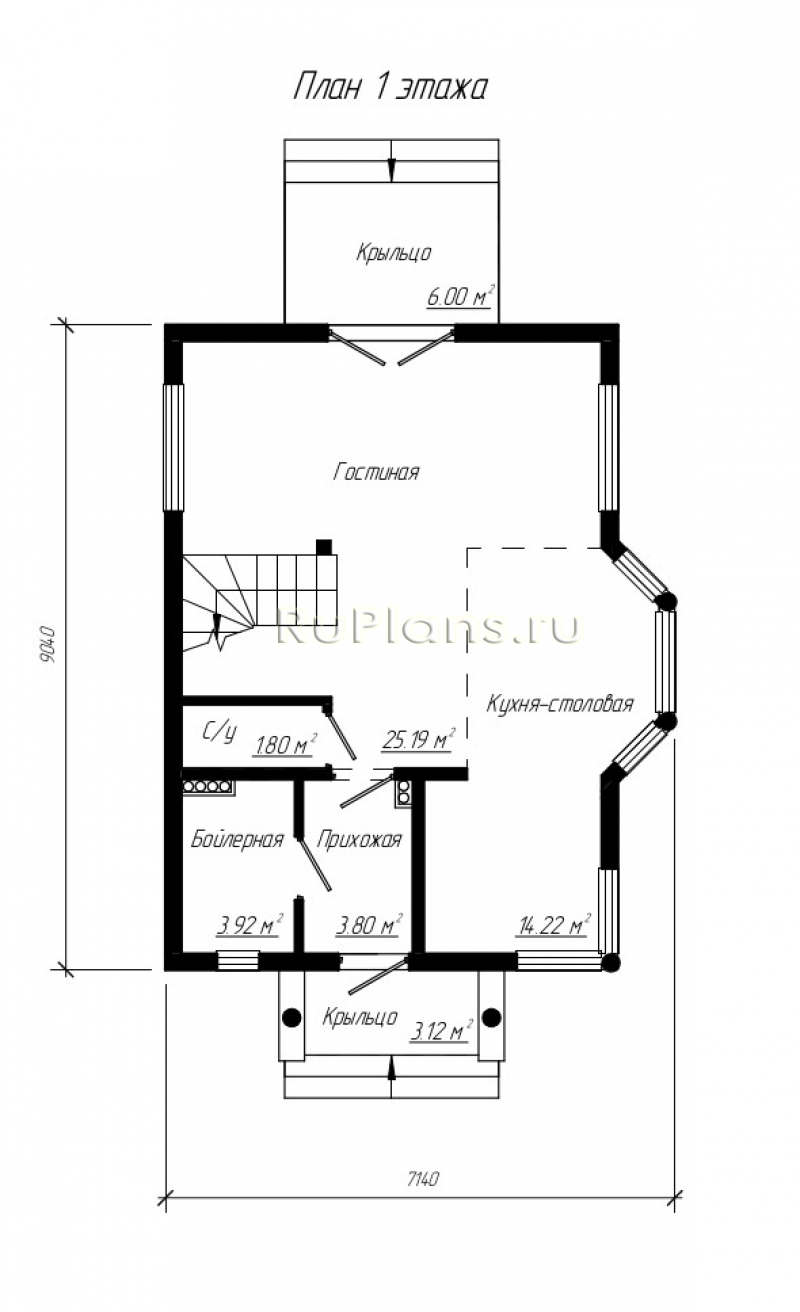 Проекты домов от 80 до 100 м² (кв м) из бруса - Маленькие дома из бревен в  Бердске